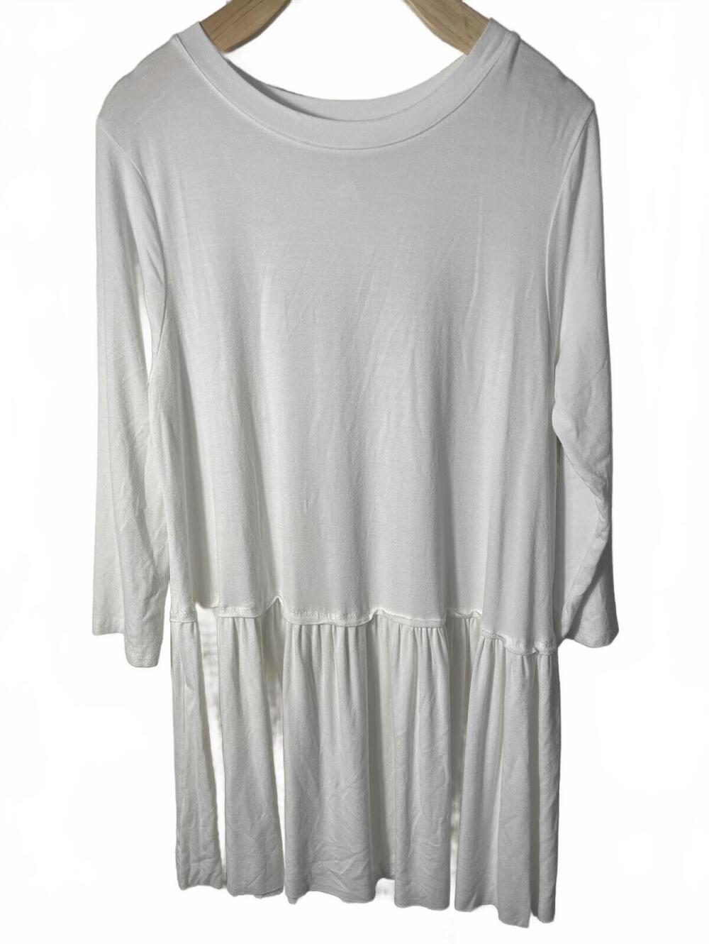 Zenana Premium Blouse Top Womens White Small Casual Peplum